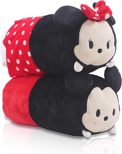 FINEX Juego de 2 almohadas de viaje de felpa de Mickey Minnie apilables