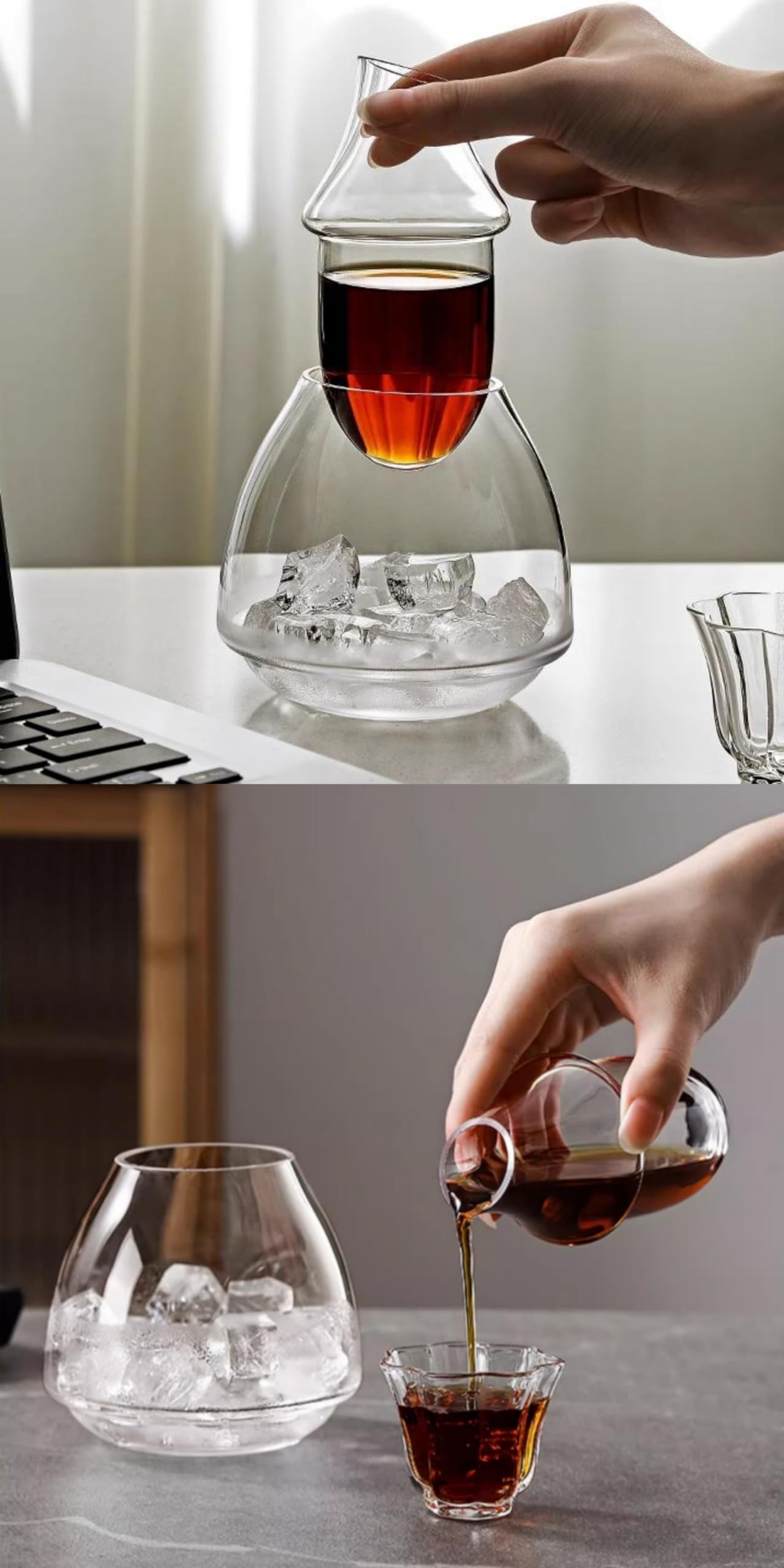 カットクリスタル酒器　冷酒1合用 Amazon.co.jp: FLYILIA 冷酒器 カラフェ 徳利 お猪口 セット 片口 1合
