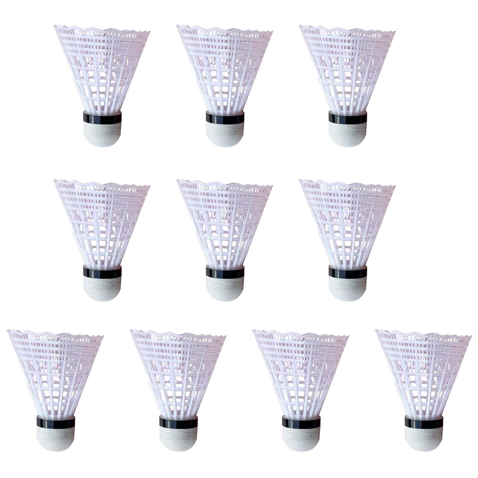 matumou 10Pcs Nylon Badminton Stable Durable Nylon Shuttlecocks Youth Players Indoor Outdoor Badminton Training