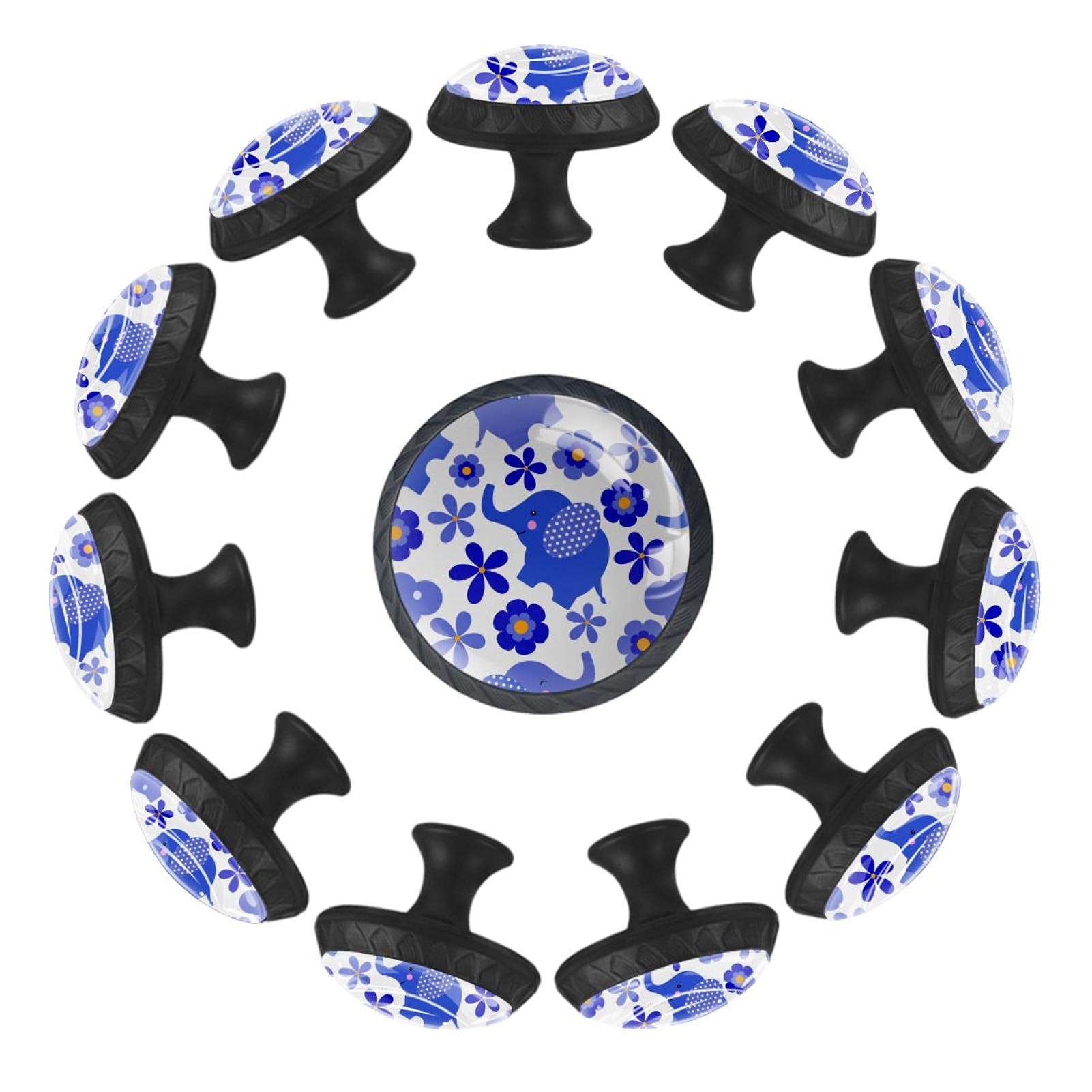 Boutons de meuble éléphant bleu pour rénover une commode