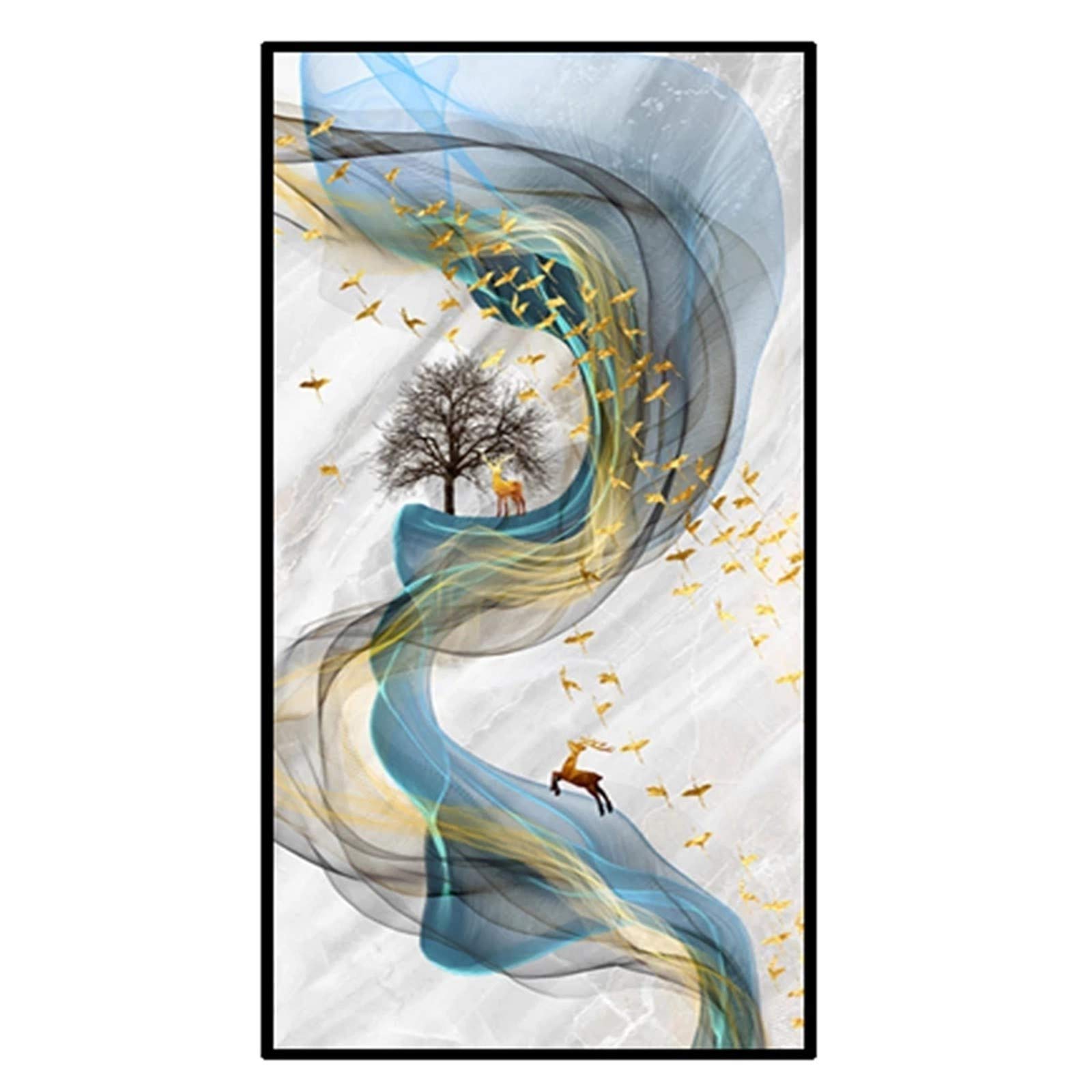 Peinture diamant paysage abstrait cerf kit grand format pour grand mur