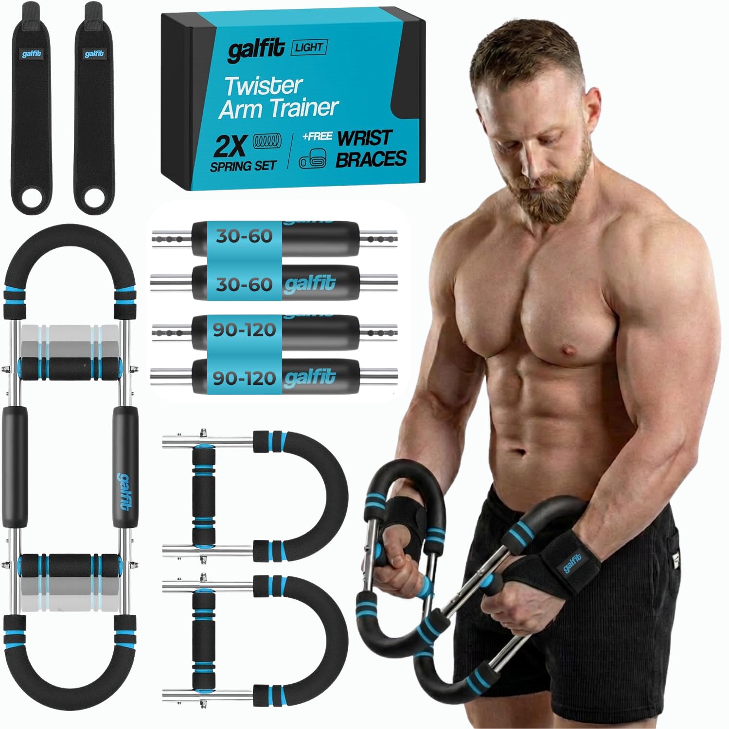 Twister Arm Trainer - Chest Workout Equipment with Wrist Braces (GALFIT)