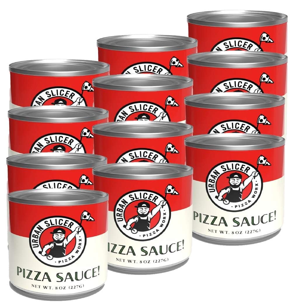 Urban Slicer Pizza Worx - Pizza Sauce! - Authentic, Rich Tomato Sauce - Gourmet, Ready-to-Use - 8 oz. Cans - 12 Pack