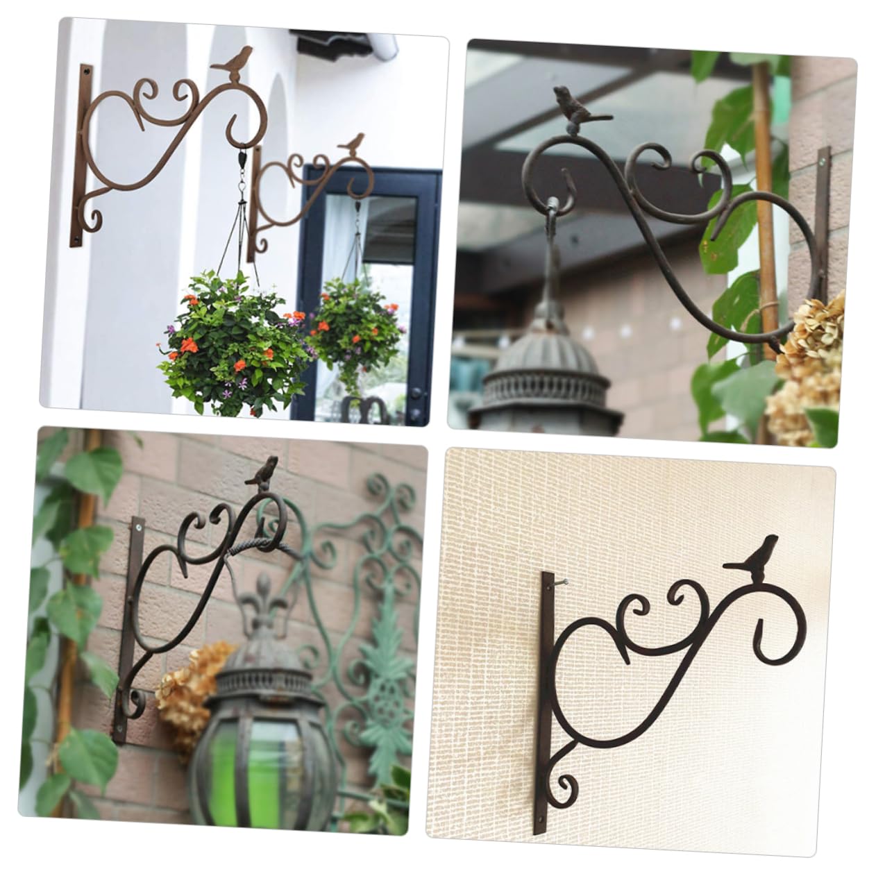 Crochet Mural pour Jardinière Suspendue en Fer, Lot de 2 Set de Pièces