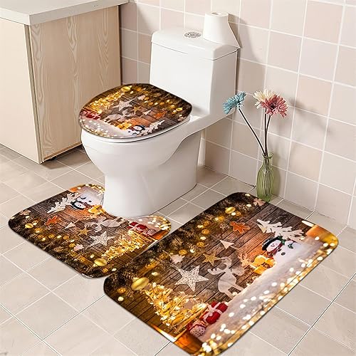 Miniatura 6 de Nkzply Juego de 4 cortinas de ducha a rayas blancas y negras con cortina de ducha y alfombras, decoración moderna para el hogar, cortinas de ducha