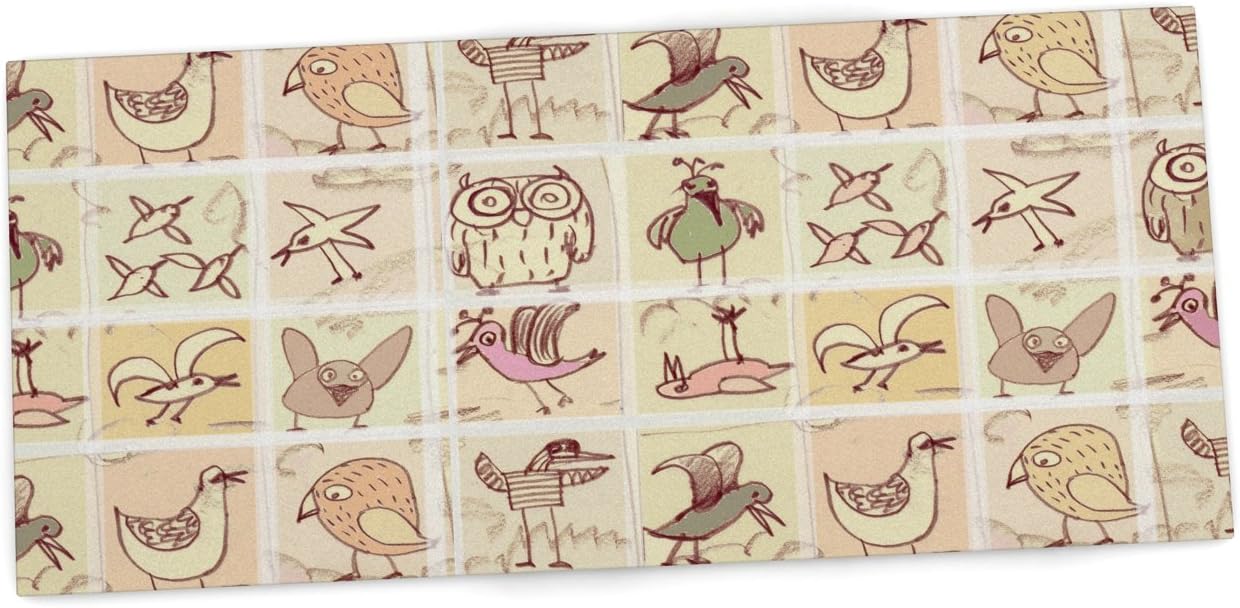 KESS InHouse 13 x 26" Office Desk Mat, Mousepad"Birdies" Yellow Brown by Marianna Tankelevich (MT1016ADP02)