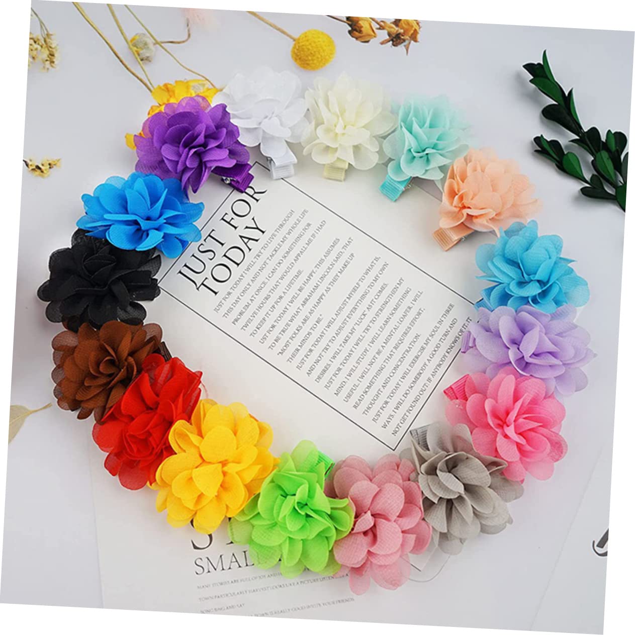 VICASKY 80pezzi Fermagli Per Chiffon Forma Di Fiore Accessori Colorati Per Bambine Mollette Per Piccole e Delicate Per Compleanni e Occasioni Speciali