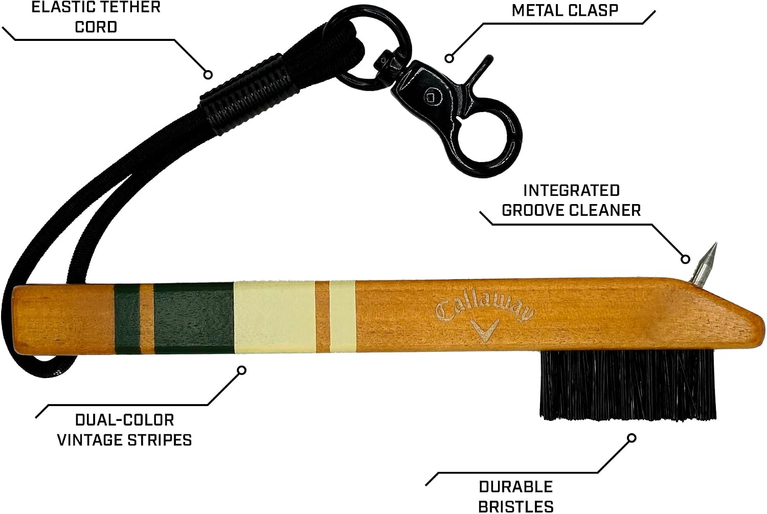 Callaway Heritage Wood Golf Club Brush with Groove Cleaner image 2