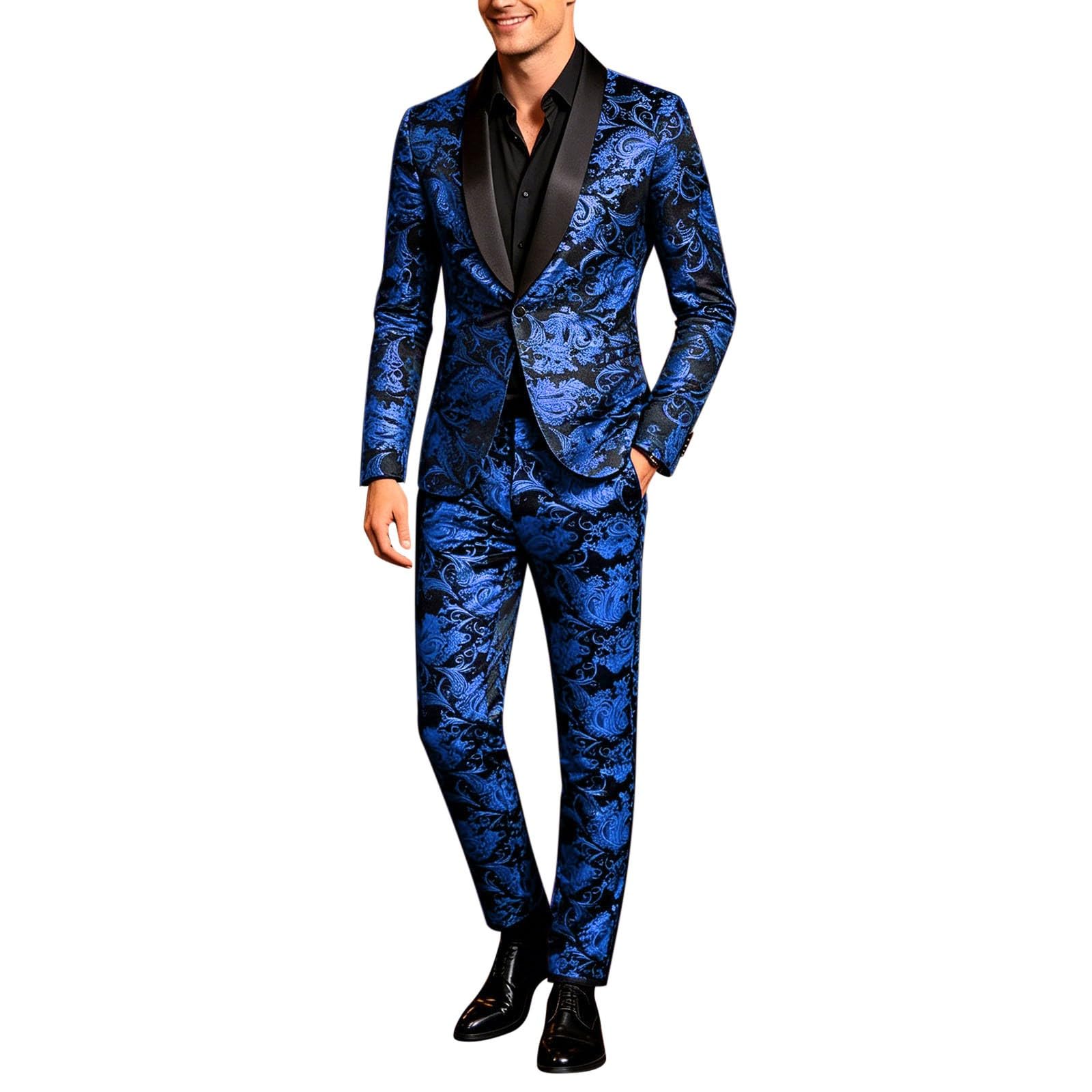 Pantalon imprimé stretch taille élastiquée smoking de bal - 6