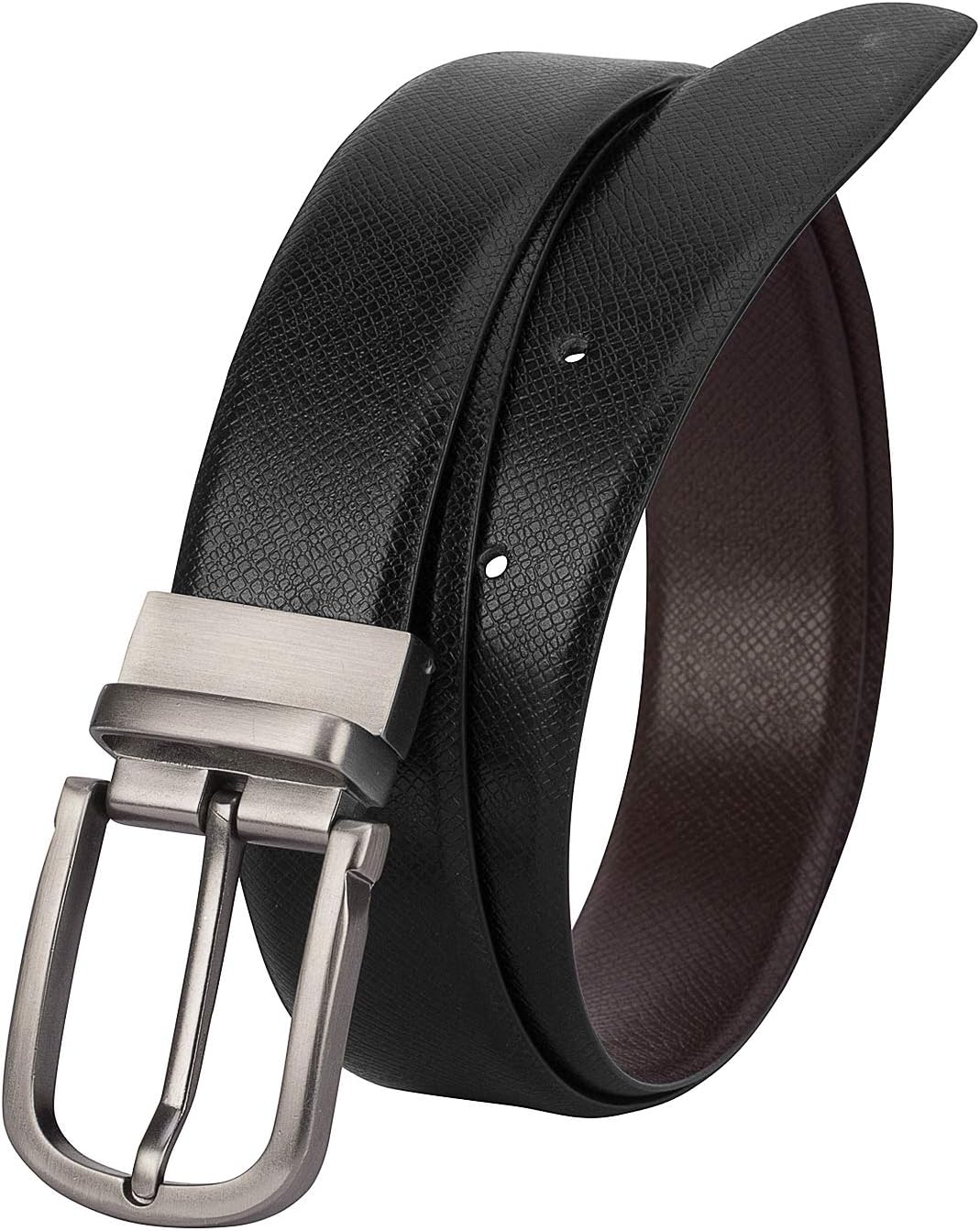 Jungler Men Formal Brown & Black Nappa Genuine Leather Reversible Belt(Size:32)