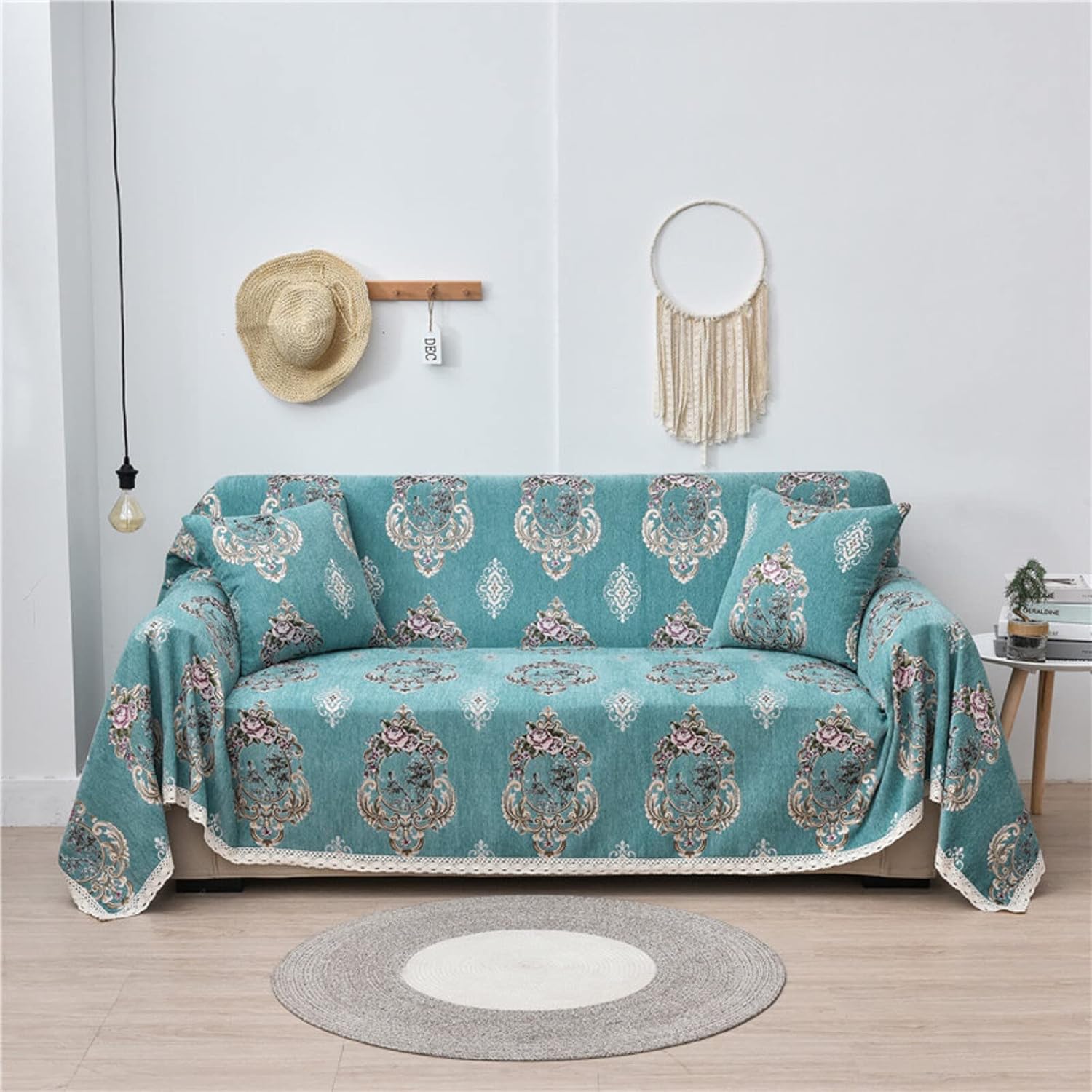 Thick Couch Cover Decorative Couch Furniture Pet Protector Throws Lightweight Sectional Sofa Couch Cover for Large & Standard Sofa,Loveseat,Recliner and Chair-H 180x200cm(71x79inch) (E 180x420cm(71x