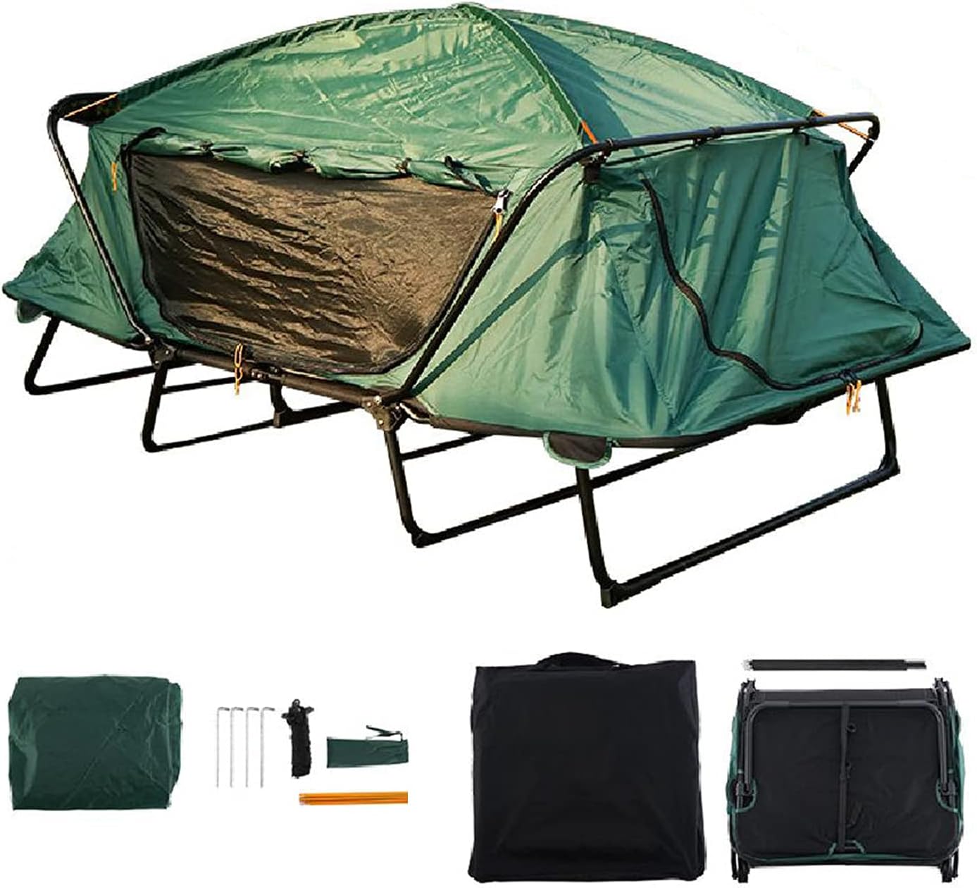 TAOBEGJ Tent Outdoor | Camping Tent | Off-ground Tent, Waterproof Glamping, 4 Seasons Dome Tent Light, Large Family Tent, For Outdoor Camping,2 people-Green