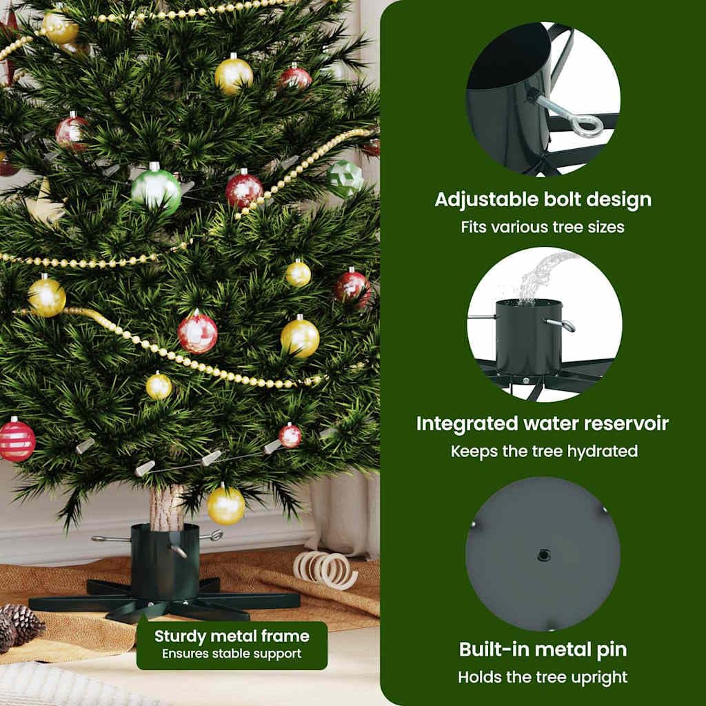 vidaXL Pied de Sapin de Noël 1.73 Vert 50 x 50 x 15,5 cm Acier, Support d'arbre en étoile, Moderne, Durable pour Les fêtes, Design Minimal pour intérieur et extérieur