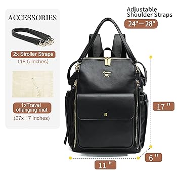Miss Fong Diaper Bag Backpack, Baby Bag,Leather Diaper Bag Tote, Diaper Tote Bag Backpack With Changing Pad,with Stroller Organizer