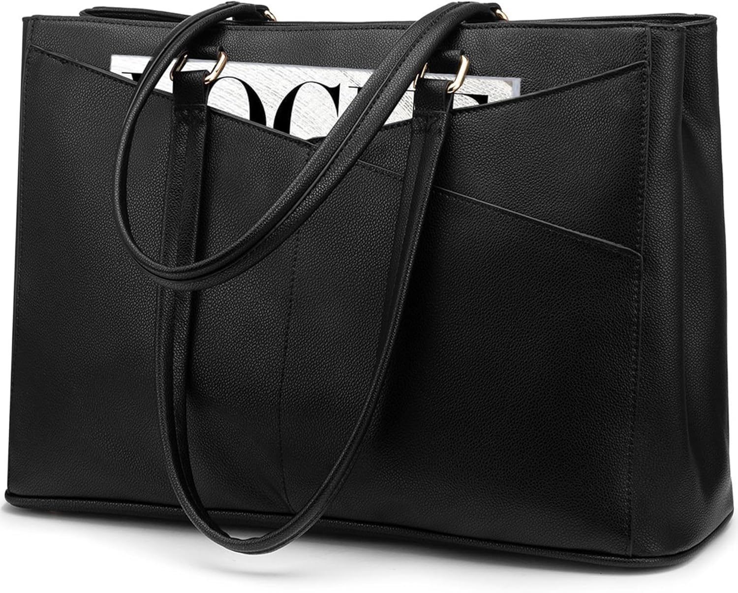 Photo 1 of LOVEVOOK Laptop Bag for Women 17.3 Inch Tote Bags Waterproof Leather Briefcase Computer Women Business Office Work Bag,Black