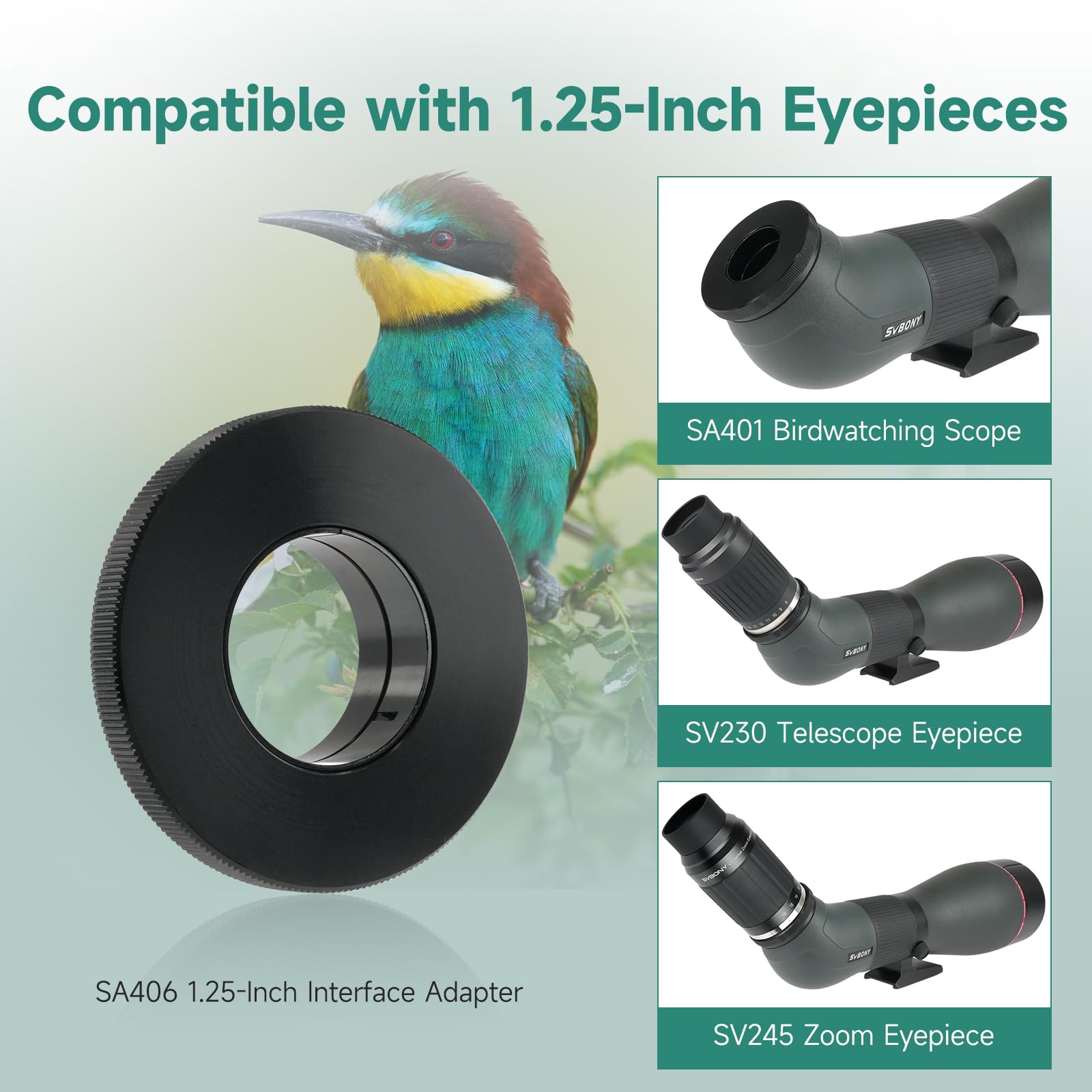 Svbony SA401 APO Spektiv 25-75x100 mm Apochromatisch Dual ED FMC mit WiFi Kamera Wasserdicht Vogelbeobachtung
