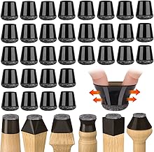 FOMYHEARD Protection Pied de Chaise 32 Pièces, Petit Patin de Chaise Protecteurs de Sol en Silicone Noir avec Patins en Feutre, pour sols en Bois Dur et carrelage, sans Bruit (19-24mm)
