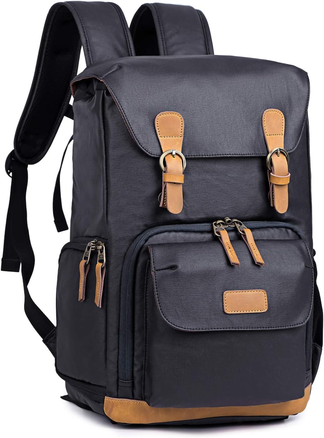 Kattee Camera Backpack Canvas Water-repellent 15 inch Laptop Bag DSLR SLR Backpack for Men Women