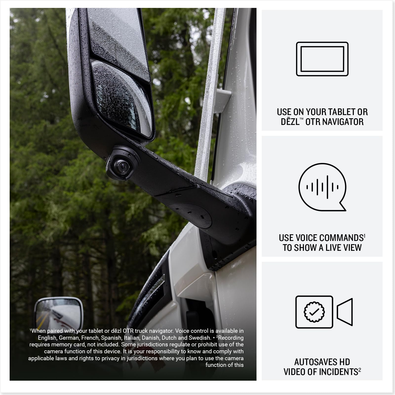 Garmin dēzl DualView Kamera, LGV GPS Nawigacja Satelitarna do Ciężarówek, Czujnik Martwego Pola, IPX7