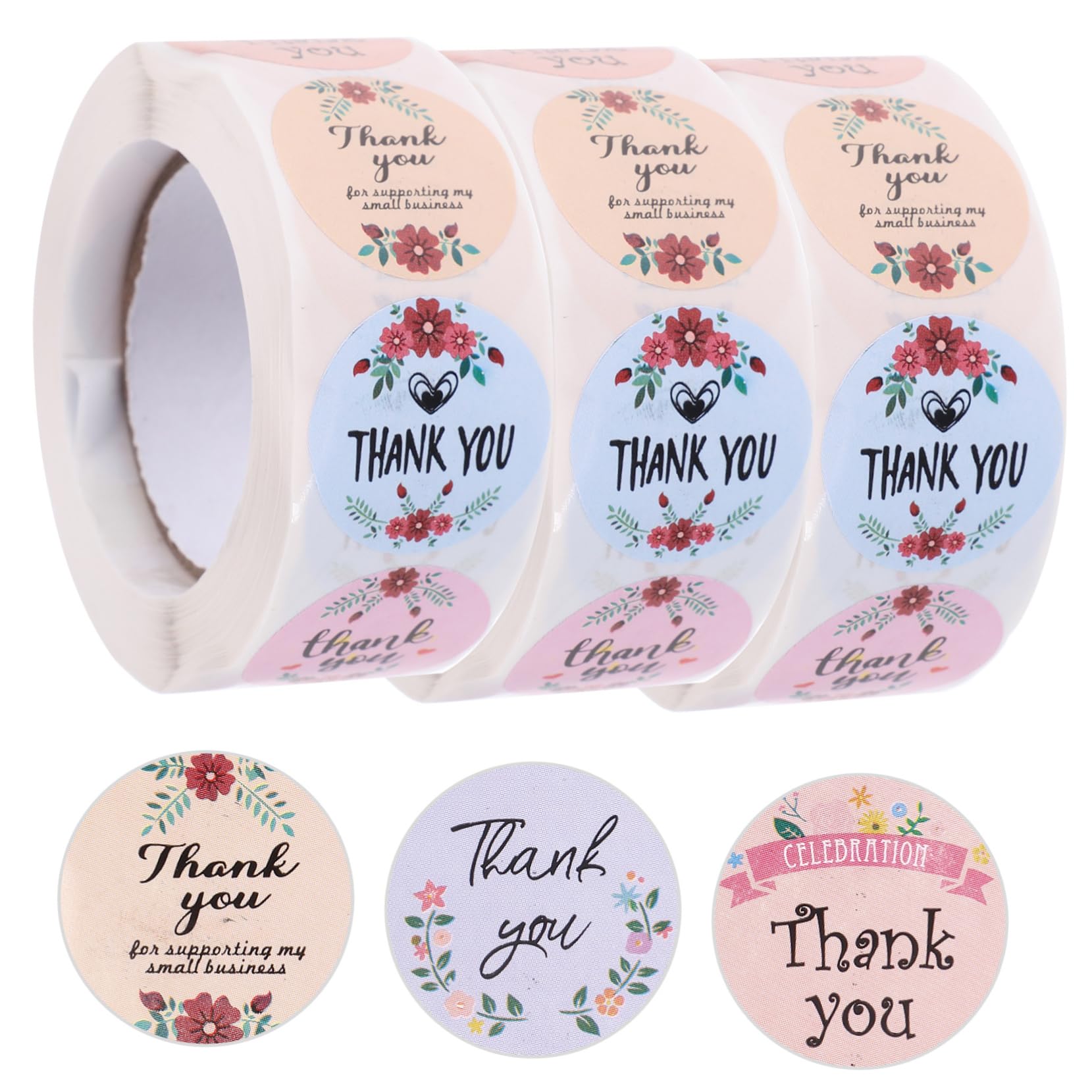 STOBOK 15rotoli Rotondi Adesivi Decorativi Per Confezioni Di Ringraziamento Di Etichette Adesive Per Matrimoni Compleanni e Feste Adesivi Per Ogni