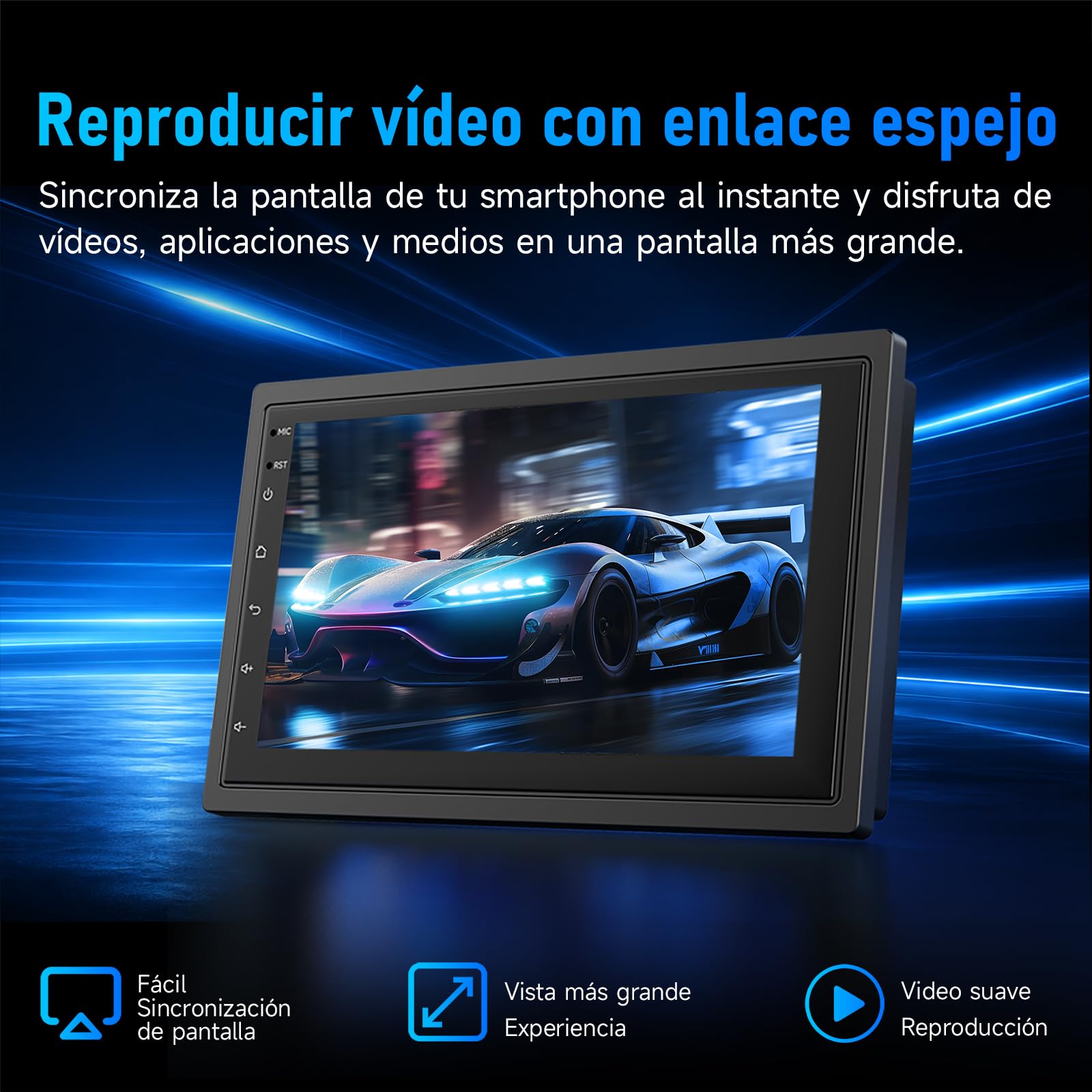 Haudio Estéreo de coche 2 Din con CarPlay y Android Auto inalámbricos, pantalla IPS de 7 Pulgadas,Control Vocal,LFB, FM/RDS/AM,25 Temas UI, Cámara Trasera, 4+64GB para Todos Vehículos(CPU Actualizado)