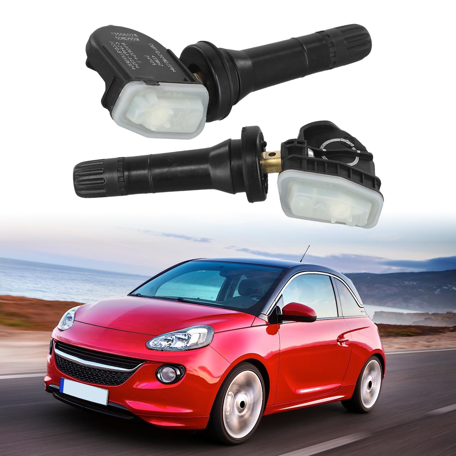 Sensor de monitor de presión de neumáticos para Opel TPMS de repuesto, sensor de presión de neumáticos, prevención de fugas de neumáticos, compatible con Adam Ampera Astra 2012 2017 (4 piezas)