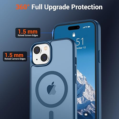 Miniatura 1252 de SUPFINE Funda magnética para iPhone 11 (compatible con MagSafe) (protección contra caídas de grado militar), translúcida mate a prueba de golpes