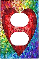 Vista 58 de Cubierta de Interruptor de Luz de Estilo Boho Vintage de los 70 Sol Arcoíris Champiñón Floral Rocker Individual 1 Gang Cubierta de Enchufe