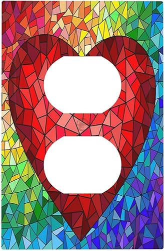 Miniatura 58 de Cubiertas de interruptor de luz de palanca simple de los años 70, estilo bohemio vintage con sol, arcoíris, retro, hongo, floral, de 1 gang, placas