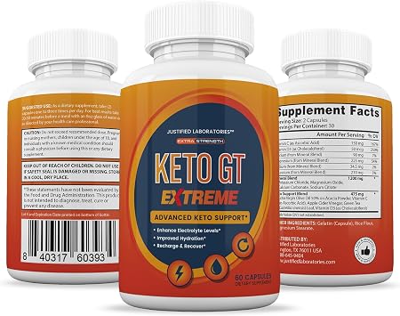 (2 Pack) Keto GT Extreme Keto Pills 1675MG New & Improved Formula Contains Apple Cider Vinegar Extra Virgin Olive Oil Powder Green Tea Leaf 120 Capsules