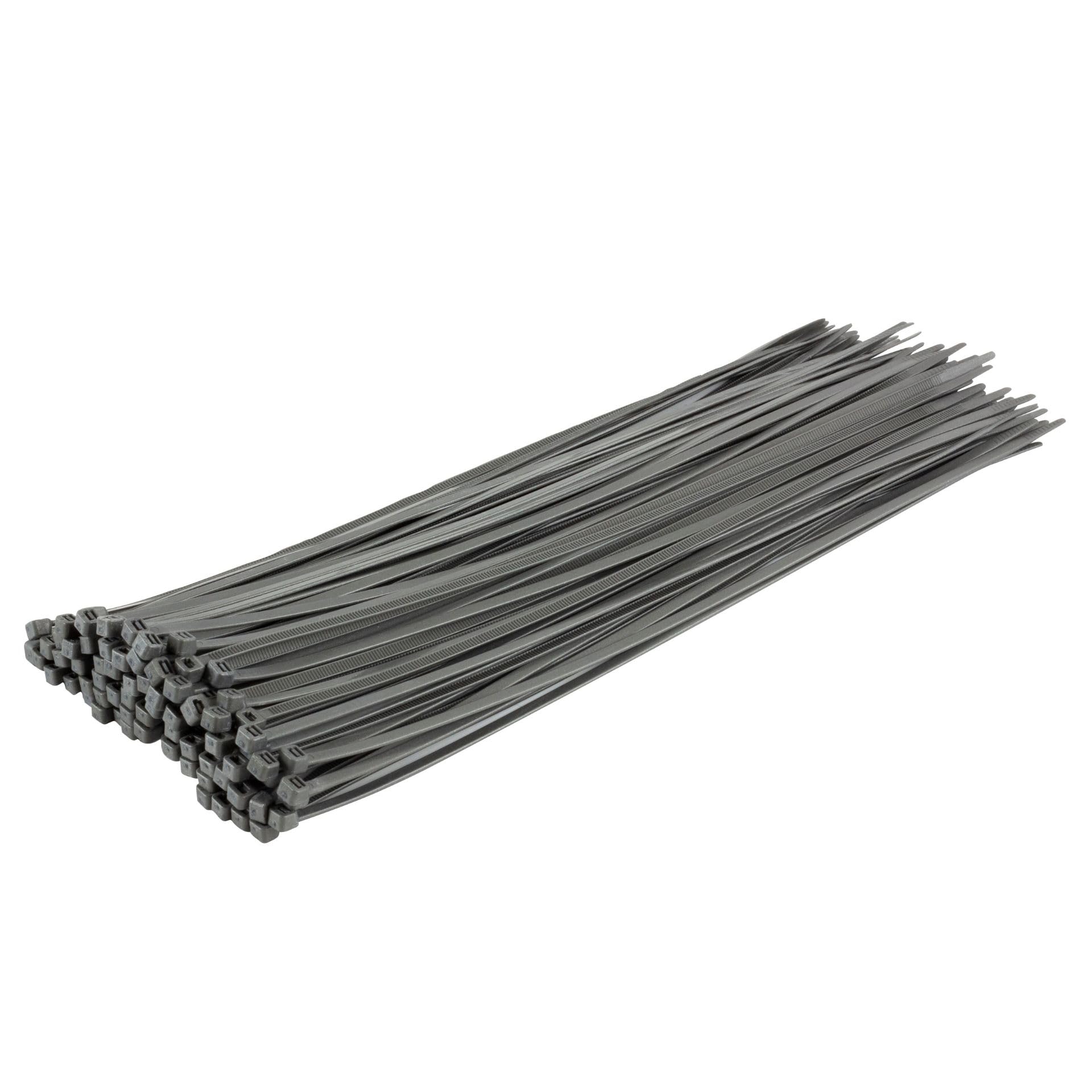 GTSE Heavy Duty Long Silver Cable Ties, 530mm x 9.0mm, Pack of 100, Premium Nylon Zip Ties, Plastic Tie Wraps, Secure Self-Locking Mechanism, for Home, Garden, Office and DIY