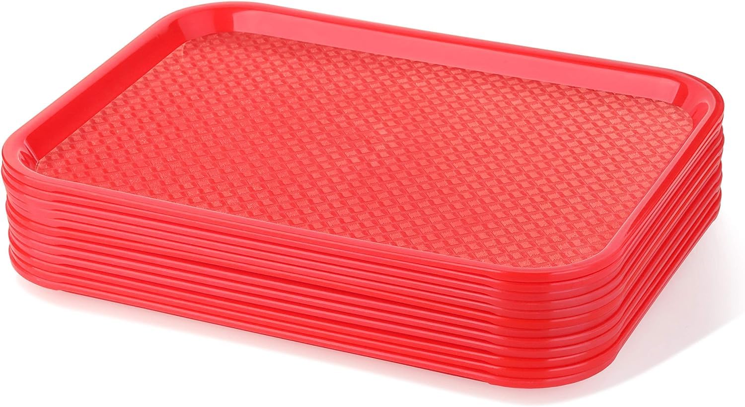 Nueva estrella 24487 bandeja de comida rápida, 10 por 14 pulgadas, Rojo, Juego de 12