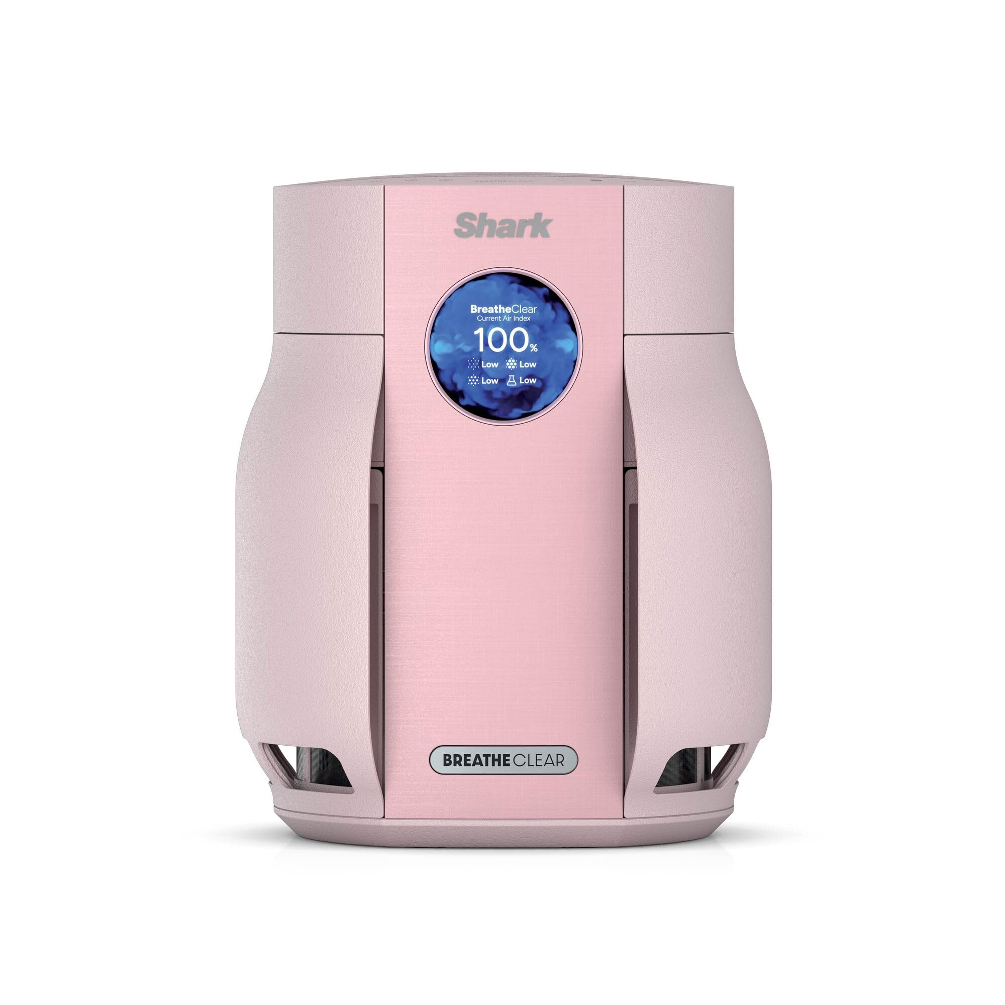 Shark BreatheClear Compact Air Purifier with NeverChange6 Exceeds HEPA Filter Standards, Automatic Sensing, Small Room Coverage, Blush, HP062UKPK
