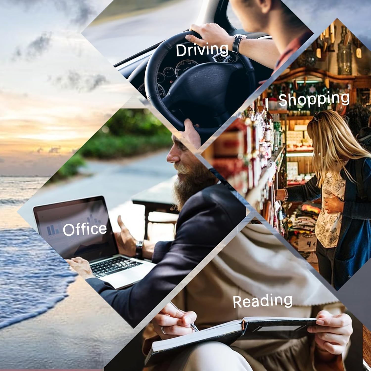 K.LAVER Photochromic Progressive Reading Glasses Multifocus Anti-blue Light Men's Computer Metal Women's Reading Glasses 1.0x - Image 6