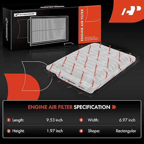 Miniatura 2 de A-Premium Filtro de aire de motor compatible con los modelos Toyota, Pontiac y Scion - Corolla 2009-2019, Matrix 2009-2014, Yaris 2006-2018, Vibe