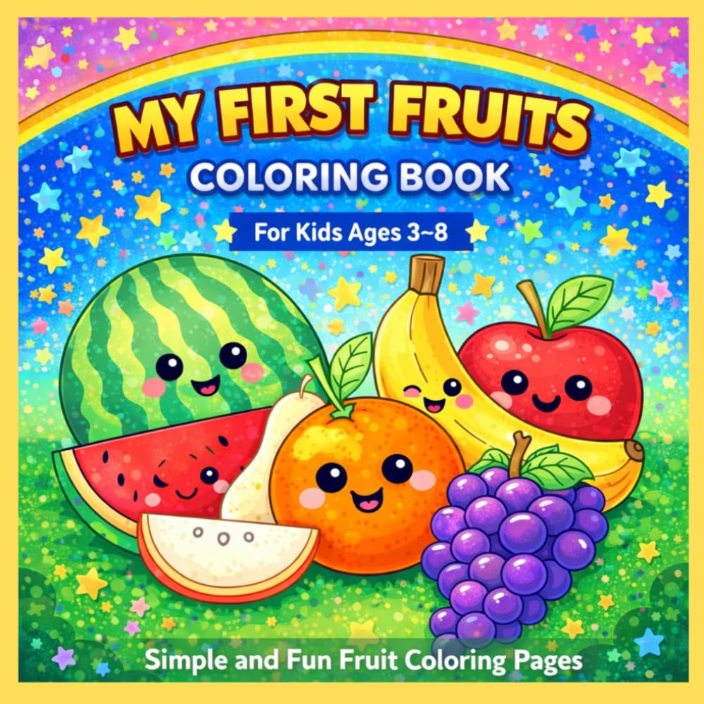 My First Fruits Coloring Book for Kids Ages 3–8: Simple and Easy Fruit Coloring Pages for Toddlers and Preschoolers