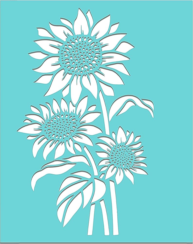 Amazon.com : 8.5x11 Sunflower Silkscreen Stencil, DIY Reusable Mesh Adhesive Stencils for Painting on Wood, Chalkboard, Fabric, DIY Template for Crafts and Art : Arts, Crafts & Sewing