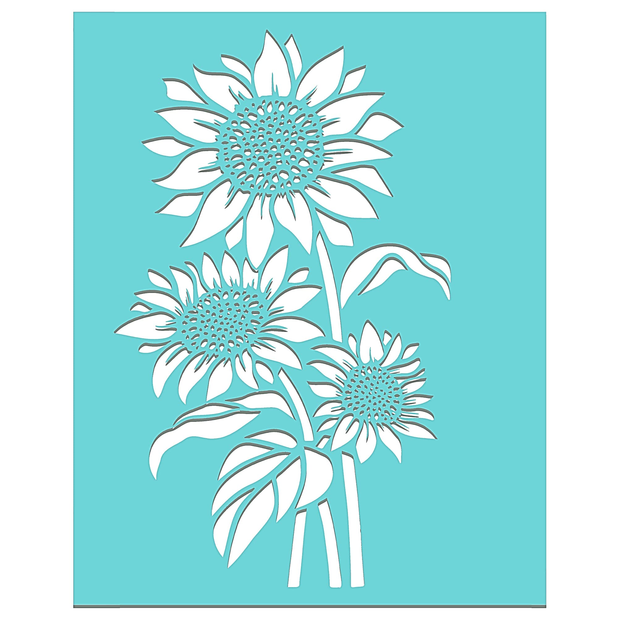 Pochoir en sérigraphie de tournesol 21,6x27,9 cm pour peinture bois et art DIY