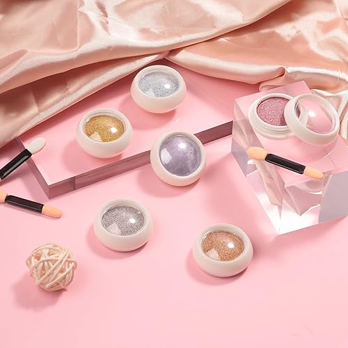 Miniatura 6 de MAYCHAO Polvo de uñas cromado, 6 piezas elegante efecto espejo metálico polvo holográfico con purpurina esmaltada decoración de manicura pigmento