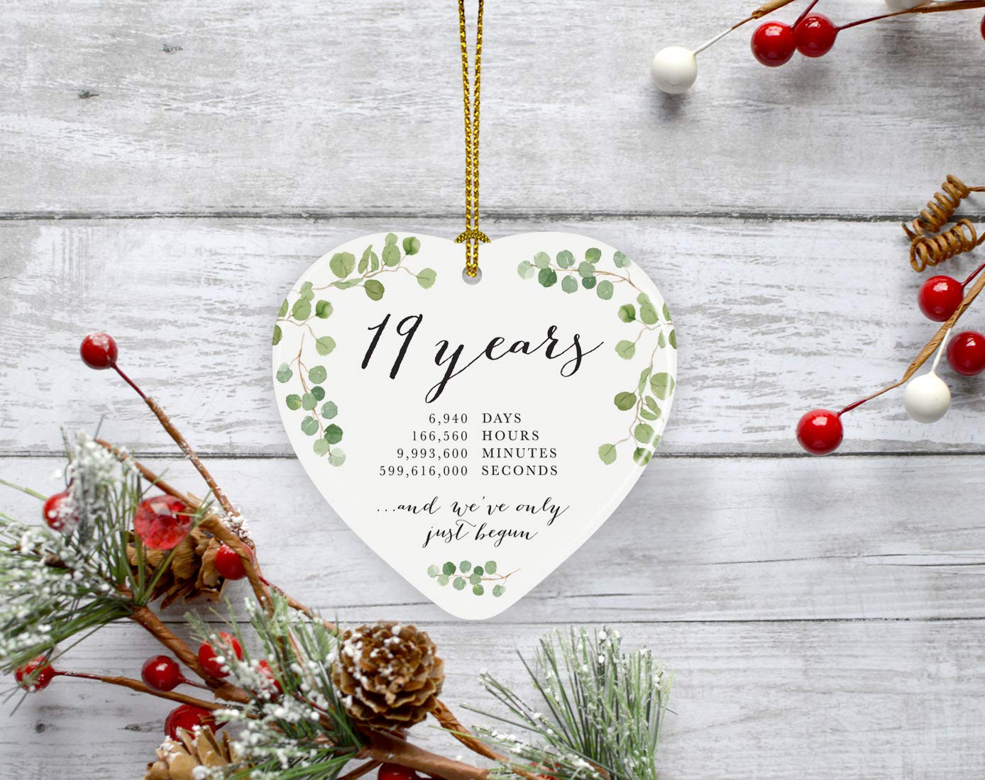 Amazon.co.jp: Andaz Press ハート磁器セラミック19周年記念クリスマス
