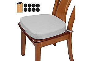 BUYUE Chair Cushions Indoor, Linen Cushion for Dining Room Chairs