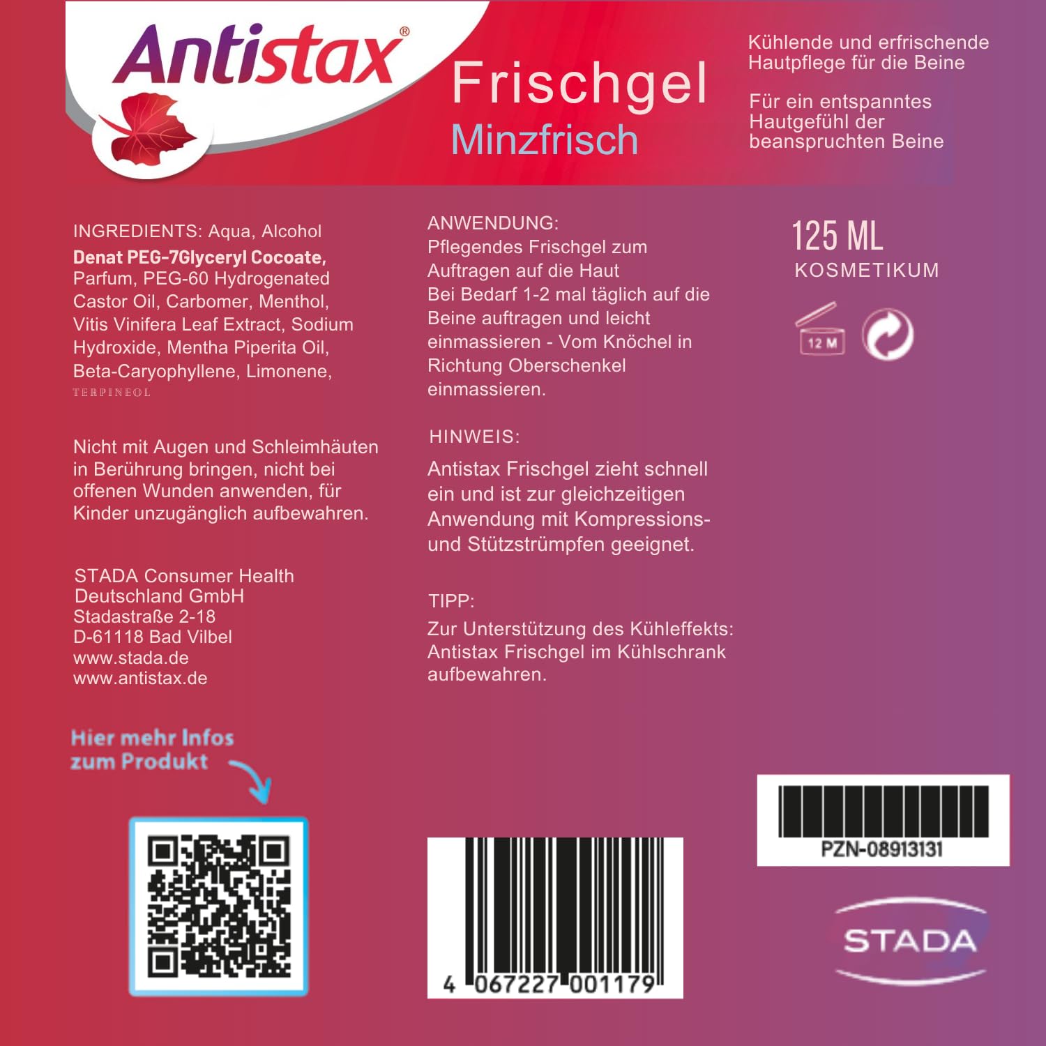Antistax Freshgel Extra 125Ml