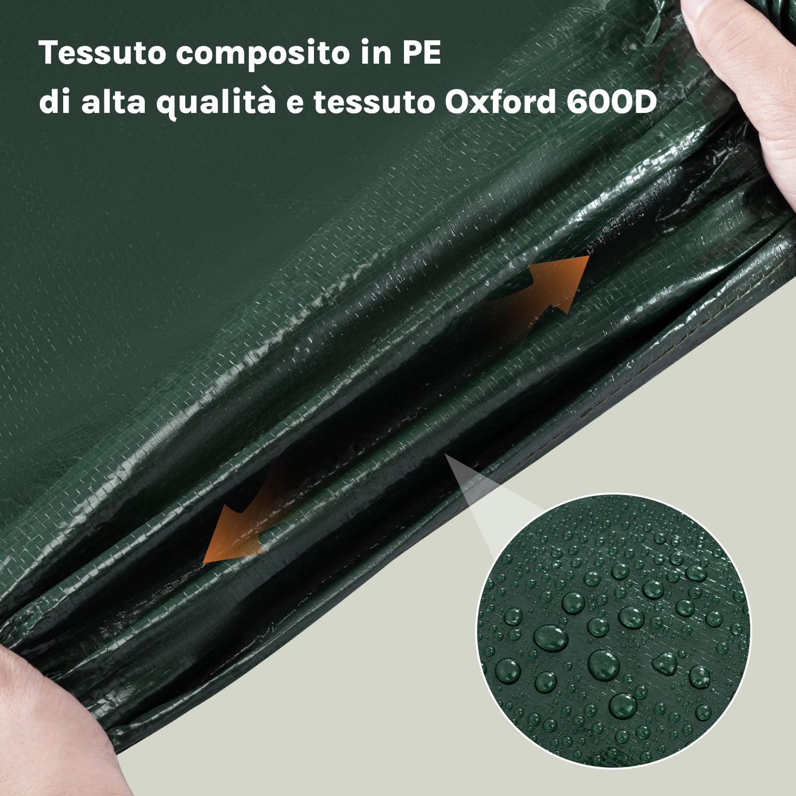 WOLTU Copertura Protettiva per Sedie, Sdraio da Esterno in PE, Copertura per Mobili da Giardino 65x65x120/80 cm Telo Anti-UV idrorepellente Resistente allo Strappo