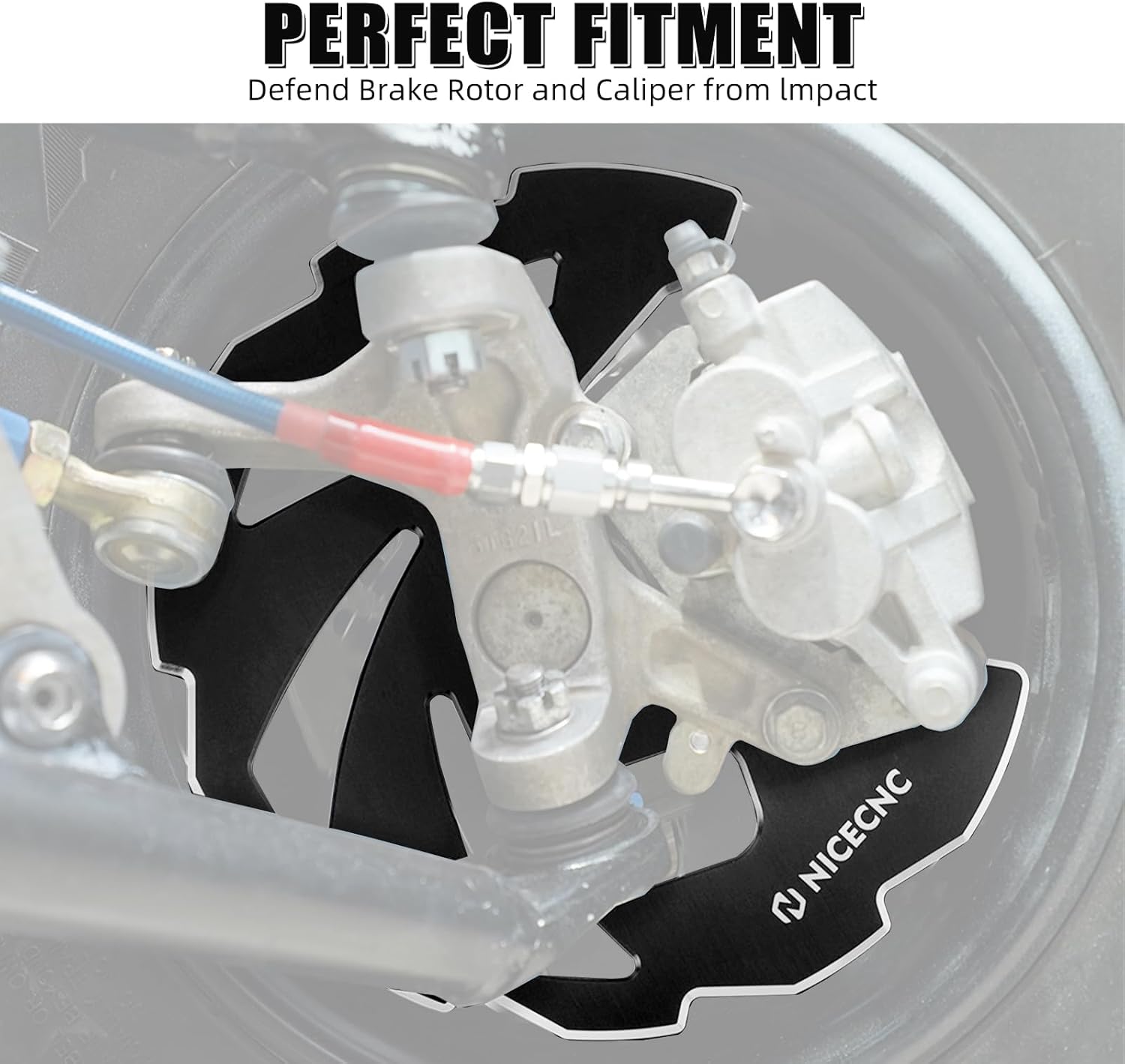 NICECNC Rotor Disc Guard, Front Brake Aluminum CNC ATV Rotor Protector Compatible with Yamaha Raptor 700 2006 2007 2008 2013-2026, 700R 2009 2011 2012 2016-2026, 700R SE YFZ 450 YFZ450R SE YFZ45