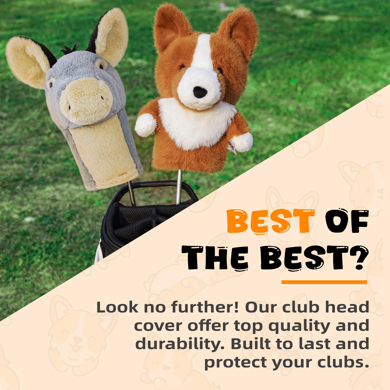 Copritesta divertente per mazze da golf, in peluche, per driver standard da 460 cc