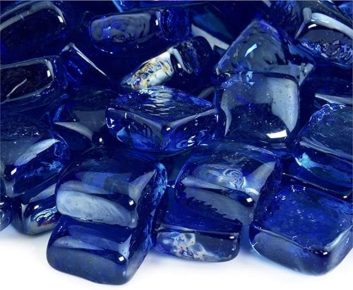 Miniatura 10 de Tahitian Blue - Cubos de vidrio para fogatas o chimeneas de interiores y exteriores  10 libras  1 pulgada