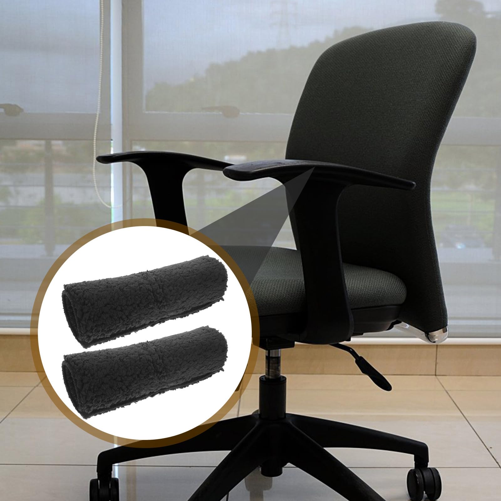 Funda Acolchada Desmontable para Repozos de Silla de Oficina y Silla de Ruedas Cojín Cómodo Anslizante para Apoyabrazos 1 Par Accesorio able para Protección