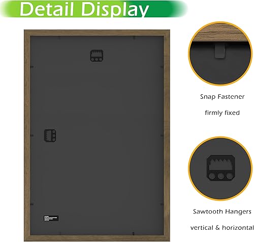 Vista 117 de FrameWorks Marcos de fotos clásicos de madera de 11 x 14 a 8 x 10 pulgadas con vidrio templado, roble natural, paquete de 6