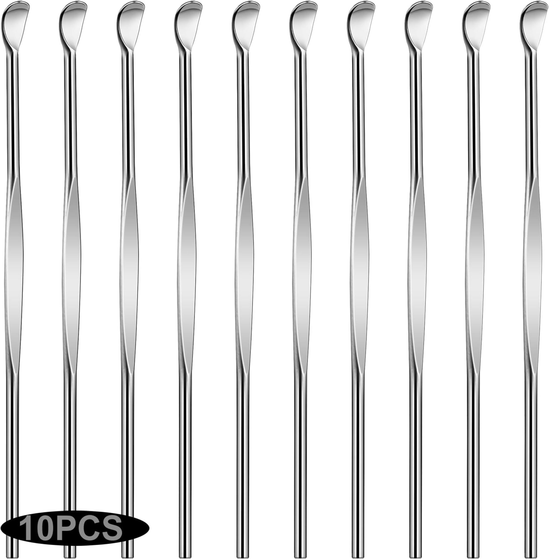 10pcs Sliver Metal Ear Cleaner Ear Pick Ear Spoon Earwax Curette Remover Earpick Tool Hanging Clean Tool for Ear Key Hanging Key Pendant