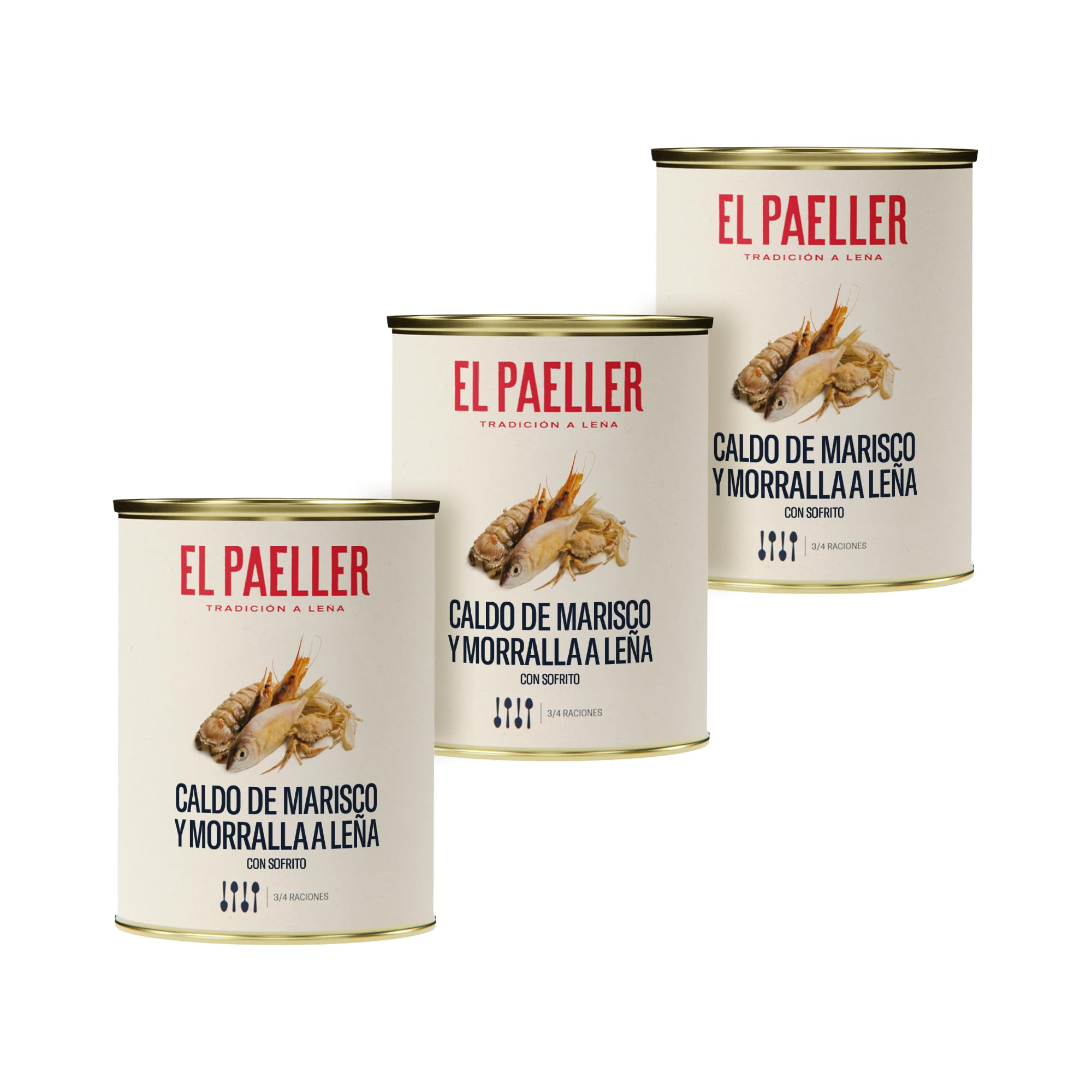 EL PAELLER - Brodo di Pesce | Cotto a Legna con Ingredienti 100% Naturali | Perfetto per Paellas, Risotti e Stufati | Confezione da 3 unità, 3L | Senza Conservanti
